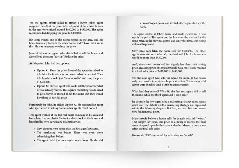 Open pages from the Miami home selling guide